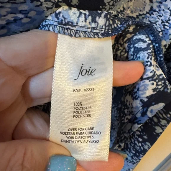JOIE  PRETTY SHADES OF BLUE PRINT TOP   PLUS: 2X   #6 - Picture 11 of 13